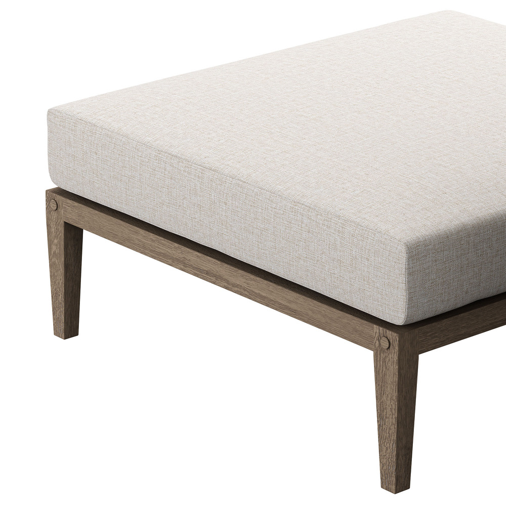 Northlake Outdoor Patio Teak Ottoman in Pebble by Modway - Image 6
