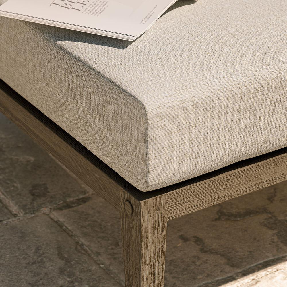 Northlake Outdoor Patio Teak Ottoman in Pebble by Modway - Image 8