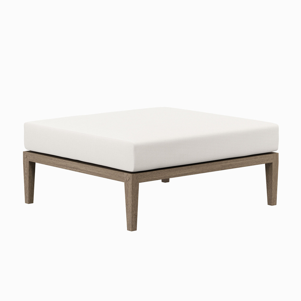 Northlake Outdoor Patio Teak Ottoman in Weathered Gray by Modway