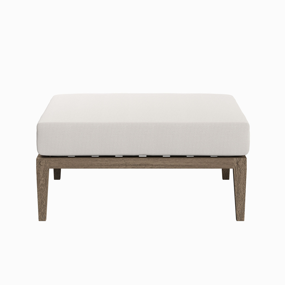 Northlake Outdoor Patio Teak Ottoman in Weathered Gray by Modway - Image 5