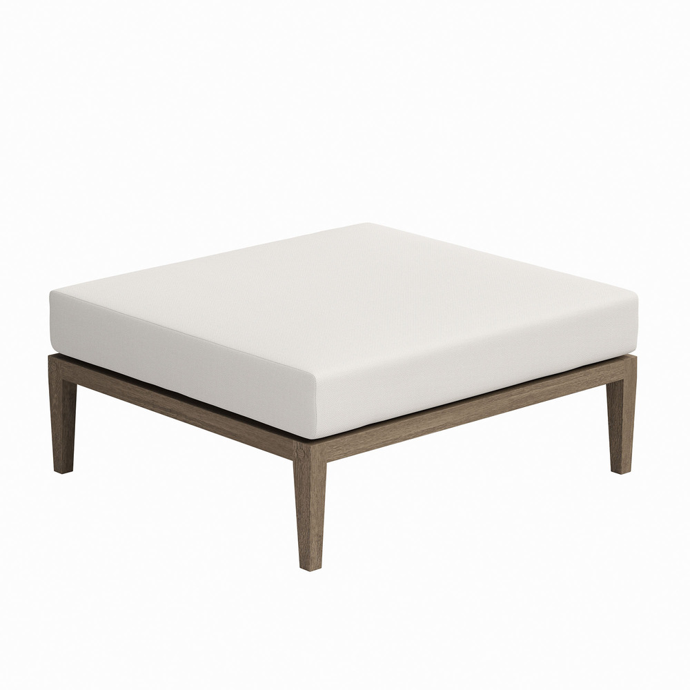 Northlake Outdoor Patio Teak Ottoman in Weathered Gray by Modway - Image 4