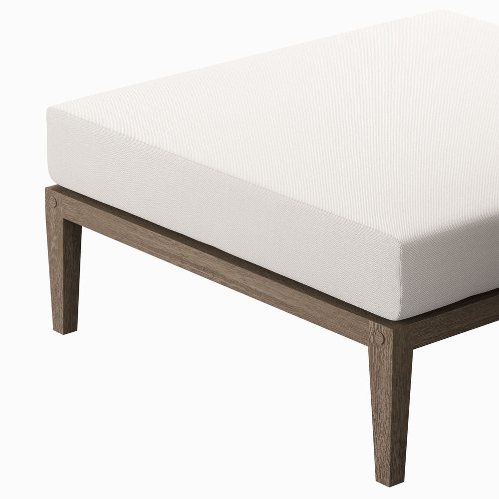 Northlake Outdoor Patio Teak Ottoman in Weathered Gray by Modway - Image 6
