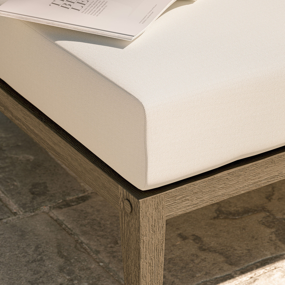 Northlake Outdoor Patio Teak Ottoman in Weathered Gray by Modway - Image 8