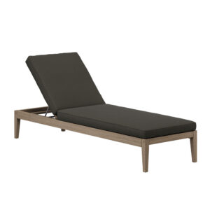 Northlake Outdoor Patio Teak Chaise Lounge in Flint Gray by Modway