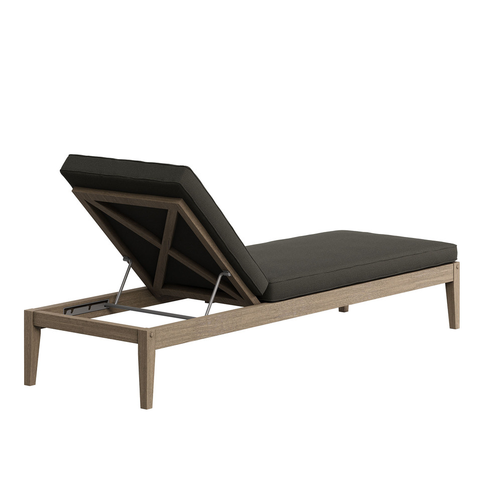 Northlake Outdoor Patio Teak Chaise Lounge in Flint Gray by Modway - Image 5