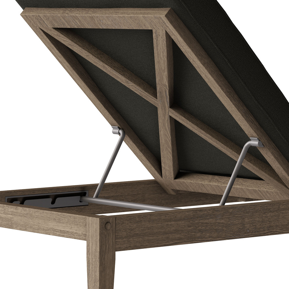Northlake Outdoor Patio Teak Chaise Lounge in Flint Gray by Modway - Image 7