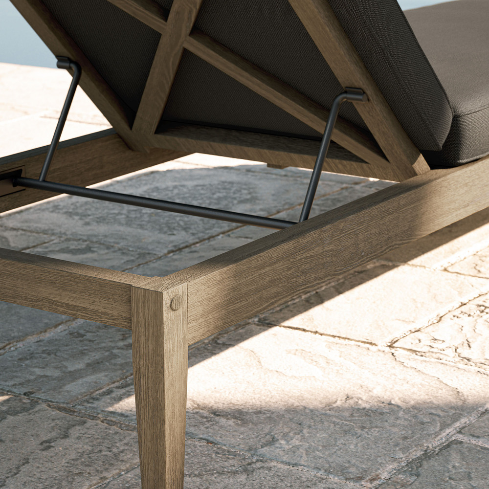 Northlake Outdoor Patio Teak Chaise Lounge in Flint Gray by Modway - Image 9