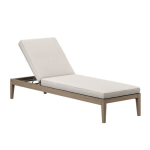 Northlake Outdoor Patio Teak Chaise Lounge in Pebble by Modway