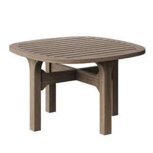 Saratoga Square Outdoor Patio Teak Wood Side Table in Weathered Gray by Modway