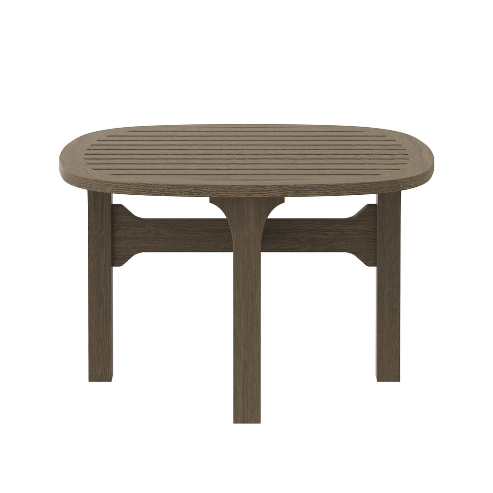 Saratoga Square Outdoor Patio Teak Wood Side Table in Weathered Gray by Modway - Image 5