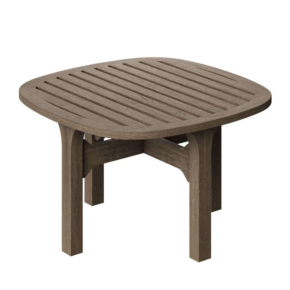 Saratoga Square Outdoor Patio Teak Wood Side Table in Weathered Gray by Modway - Image 4