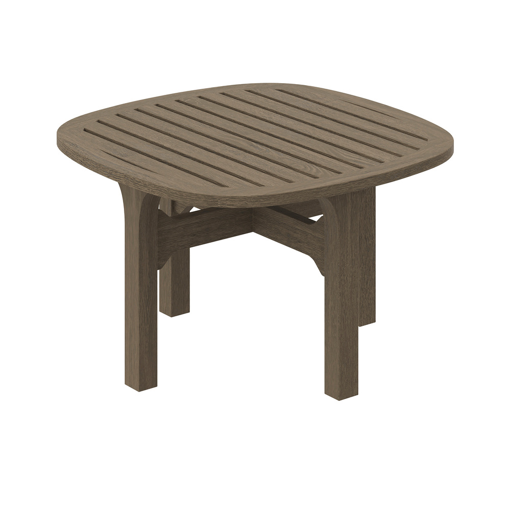 Saratoga Square Outdoor Patio Teak Wood Side Table in Weathered Gray by Modway - Image 6
