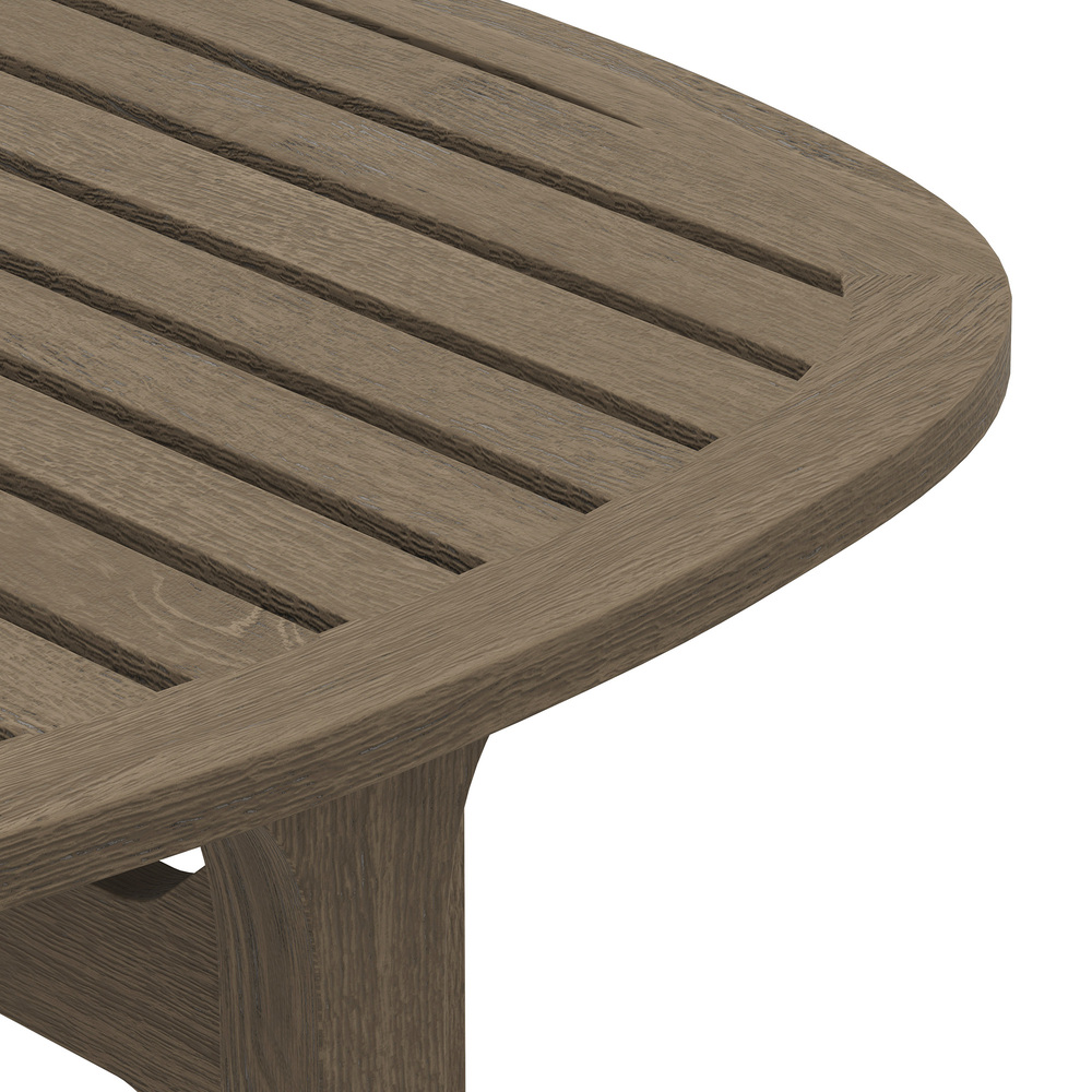 Saratoga Square Outdoor Patio Teak Wood Side Table in Weathered Gray by Modway - Image 9