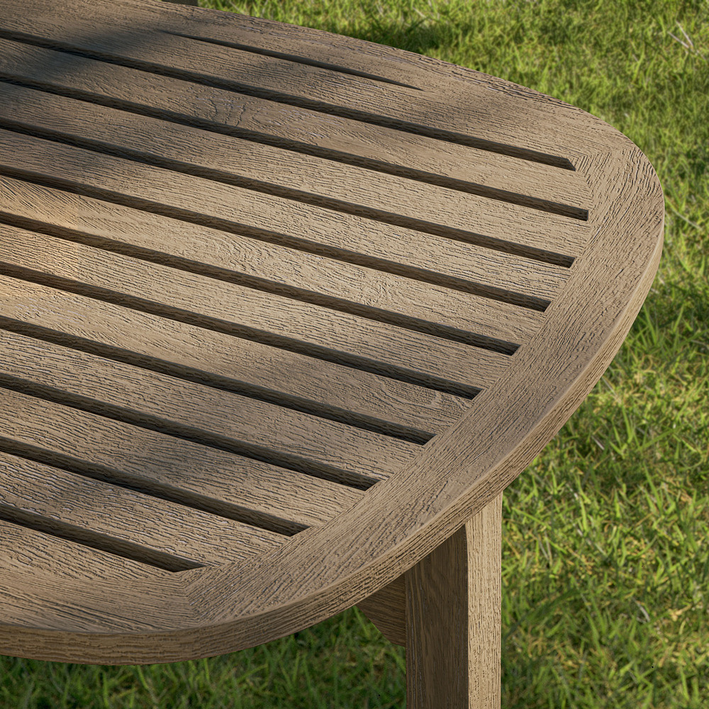 Saratoga Square Outdoor Patio Teak Wood Side Table in Weathered Gray by Modway - Image 12