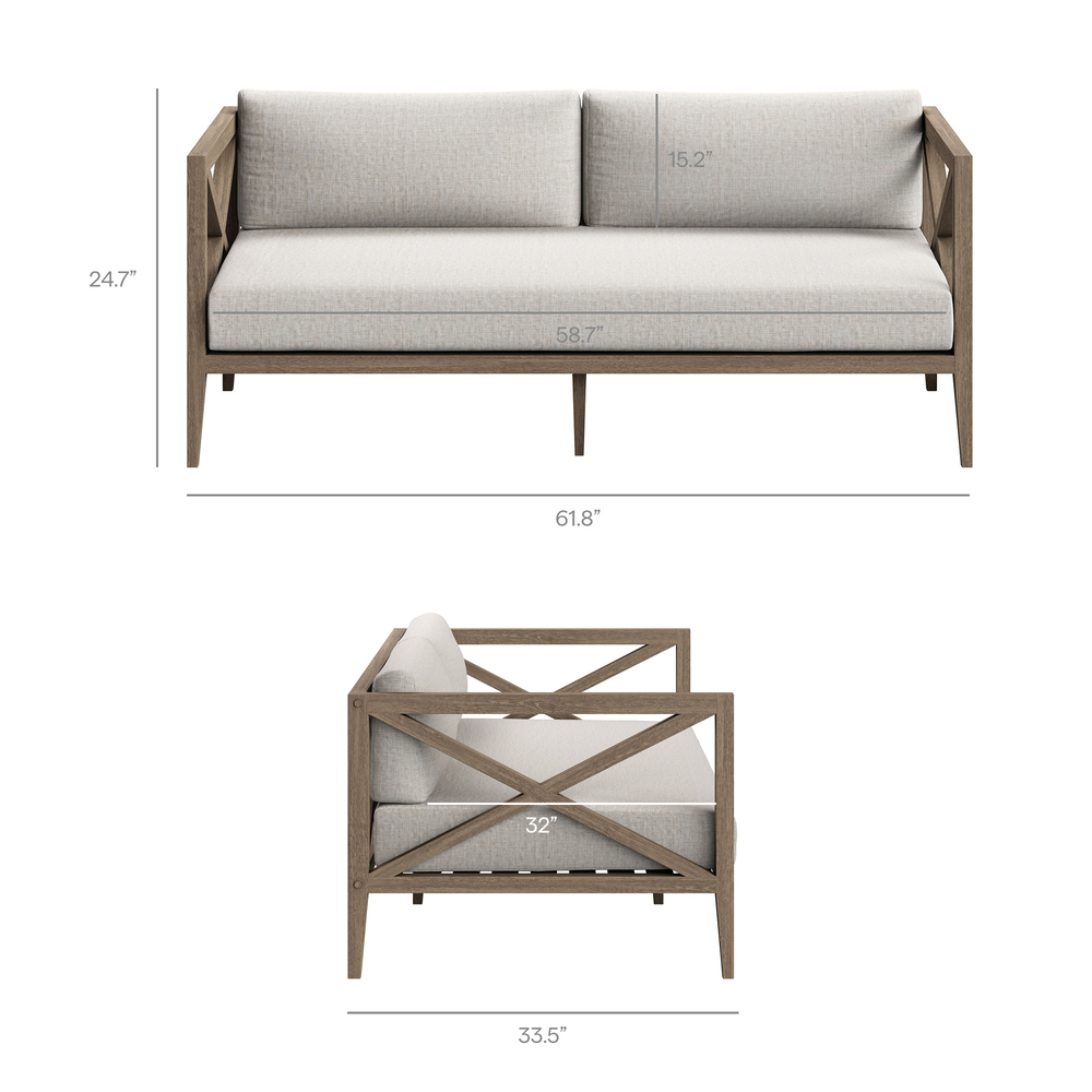 Northlake 5-Piece Outdoor Patio Teak Wood Furniture Set in Pebble by Modway - Image 3