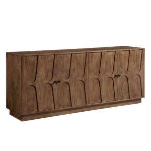 Veda 72" Mango Wood Sideboard Cabinet in Walnut by Modway