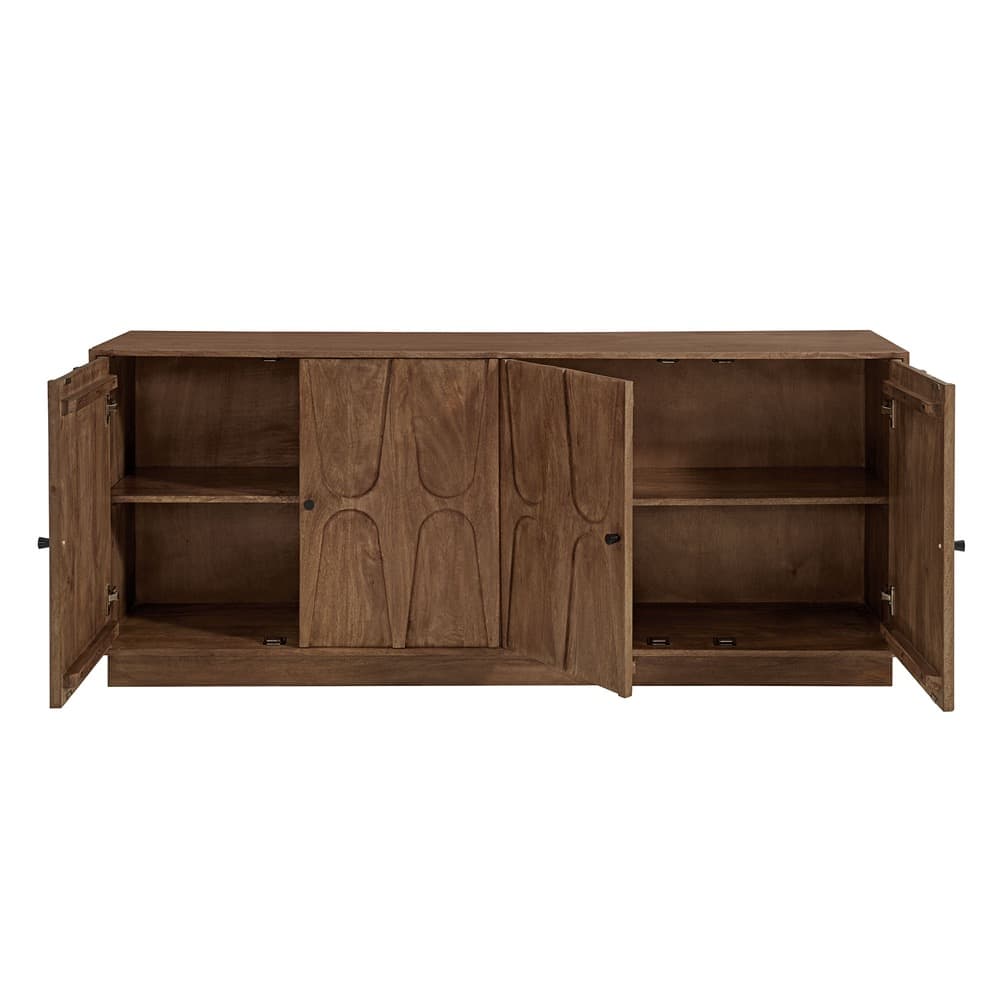 Veda 72" Mango Wood Sideboard Cabinet in Walnut by Modway - Image 6