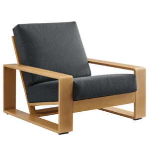Lirienne Outdoor Patio Aluminum Faux Wood Armchair in Charcoal Natural by Modway
