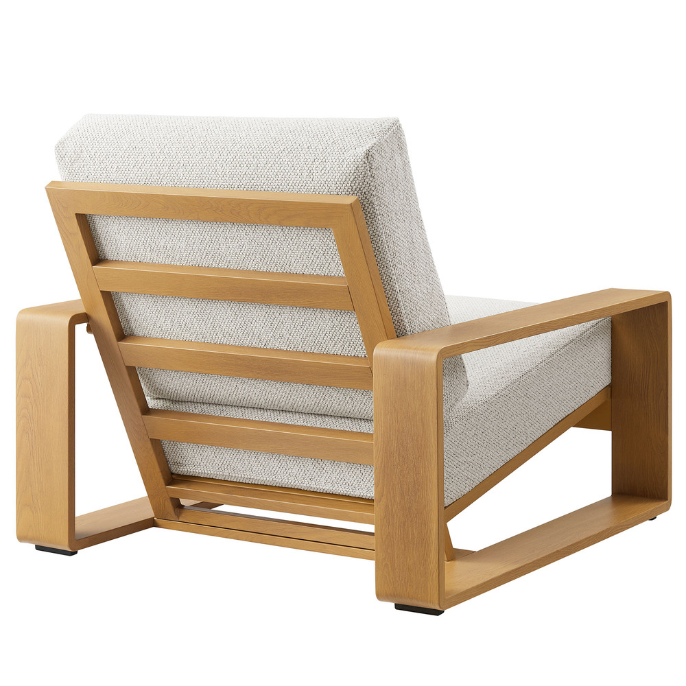 Lirienne Outdoor Patio Aluminum Faux Wood Armchair in Ivory Natural by Modway - Image 5