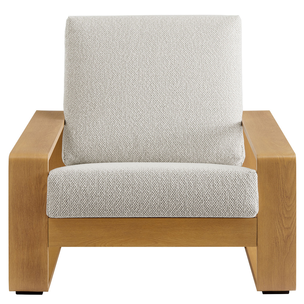 Lirienne Outdoor Patio Aluminum Faux Wood Armchair in Ivory Natural by Modway - Image 6