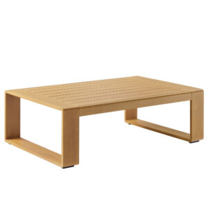 Lirienne Outdoor Patio Aluminum Faux Wood Coffee Table in Natural by Modway