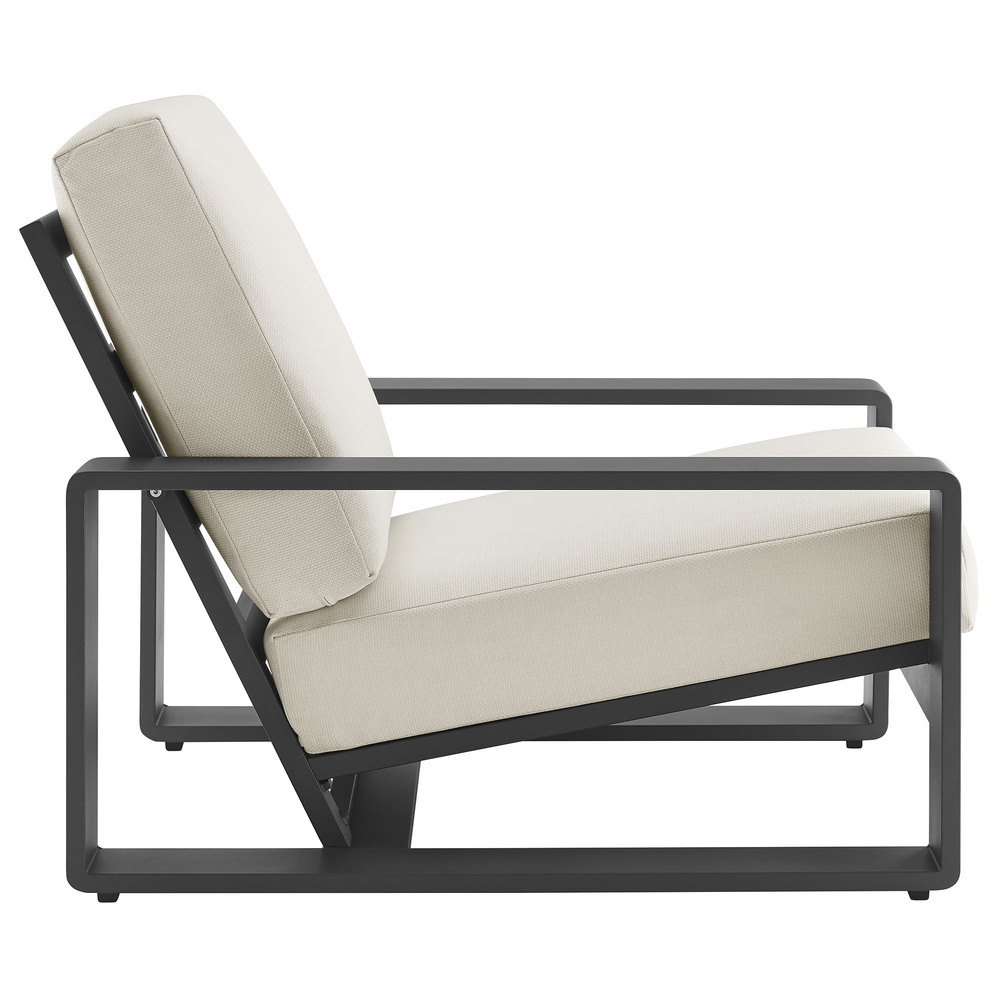 Lirienne Outdoor Patio Aluminum Faux Wood Armchairs Set of 2 in Cream by Modway - Image 4