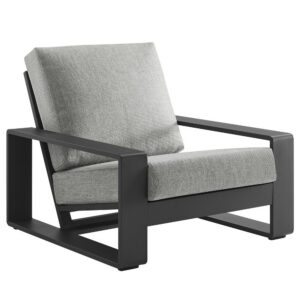 Lirienne Outdoor Patio Aluminum Armchair in Light Gray Gray by Modway