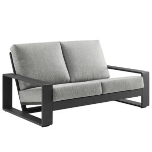 Lirienne Outdoor Patio Aluminum Loveseat in Light Gray Gray by Modway