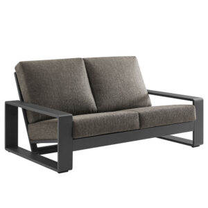 Lirienne Outdoor Patio Aluminum Loveseat in Smoke Gray by Modway