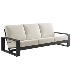 Lirienne Outdoor Patio Aluminum Sofa in Cream Gray by Modway