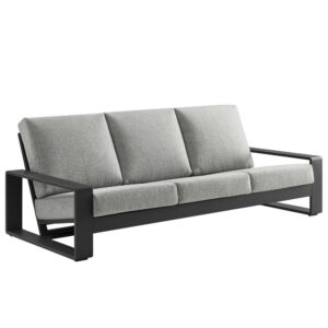 Lirienne Outdoor Patio Aluminum Sofa in Light Gray Gray by Modway