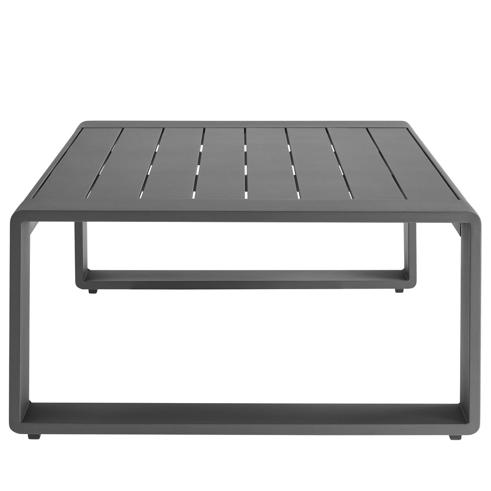 Lirienne Outdoor Patio Aluminum Coffee Table in Gray by Modway - Image 4