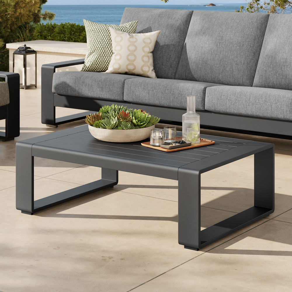 Lirienne Outdoor Patio Aluminum Coffee Table in Gray by Modway - Image 8
