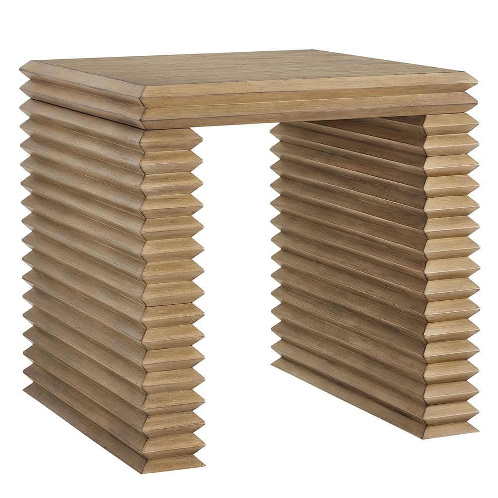 Canto Square 24" Stacked Design End Table in Weathered Oak by Modway