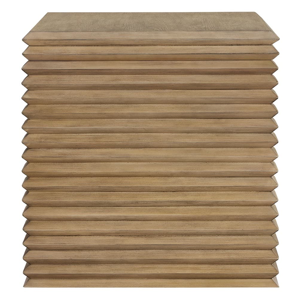 Canto Square 24" Stacked Design End Table in Weathered Oak by Modway - Image 4