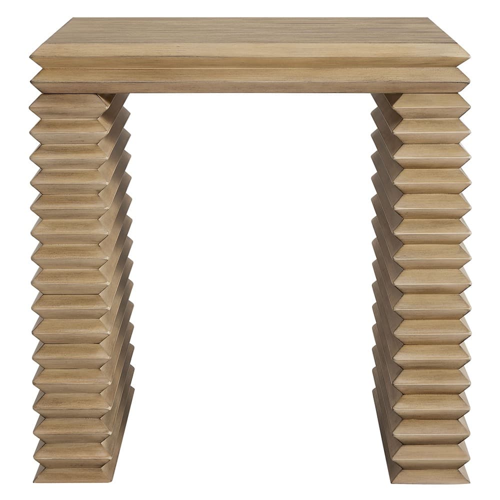 Canto Square 24" Stacked Design End Table in Weathered Oak by Modway - Image 5