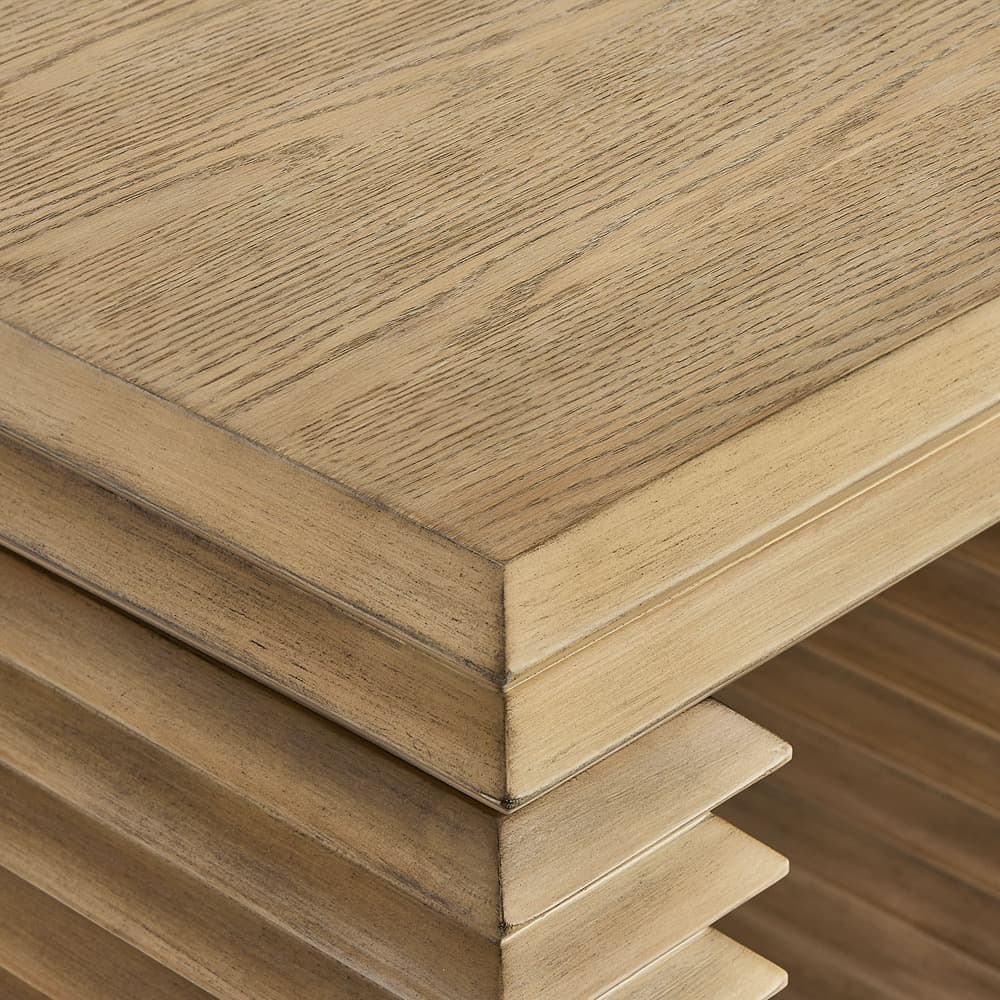 Canto Square 24" Stacked Design End Table in Weathered Oak by Modway - Image 6