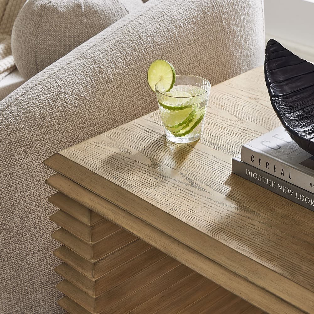 Canto Square 24" Stacked Design End Table in Weathered Oak by Modway - Image 8
