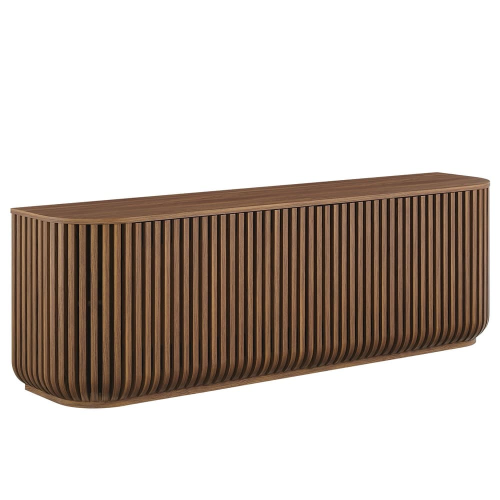 Fortitude 75" Curved Sideboard Storage Cabinet in Walnut by Modway