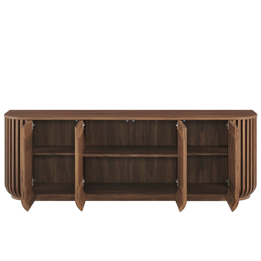 Fortitude 75" Curved Sideboard Storage Cabinet in Walnut by Modway - Image 6