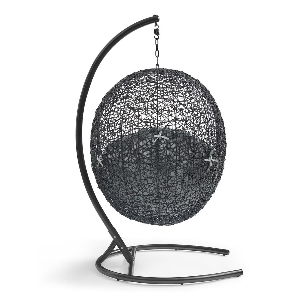 Encase Swing Outdoor Patio Lounge Chair in Gray by Modway - Image 3