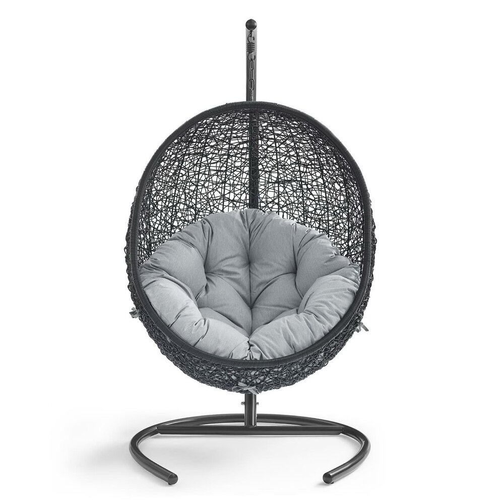 Encase Swing Outdoor Patio Lounge Chair in Gray by Modway - Image 4
