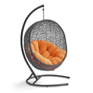 Encase Swing Outdoor Patio Lounge Chair in Orange by Modway
