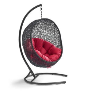 Encase Swing Outdoor Patio Lounge Chair in Red by Modway