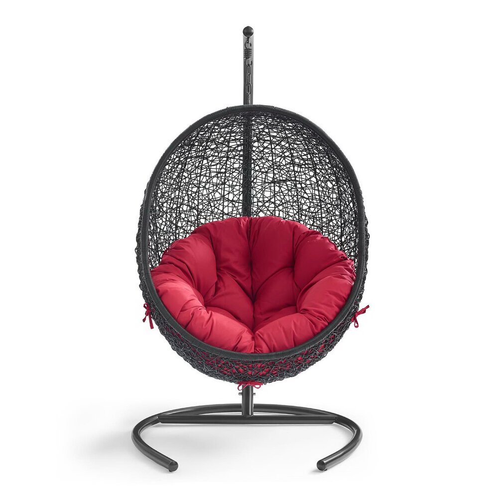 Encase Swing Outdoor Patio Lounge Chair in Red by Modway - Image 4