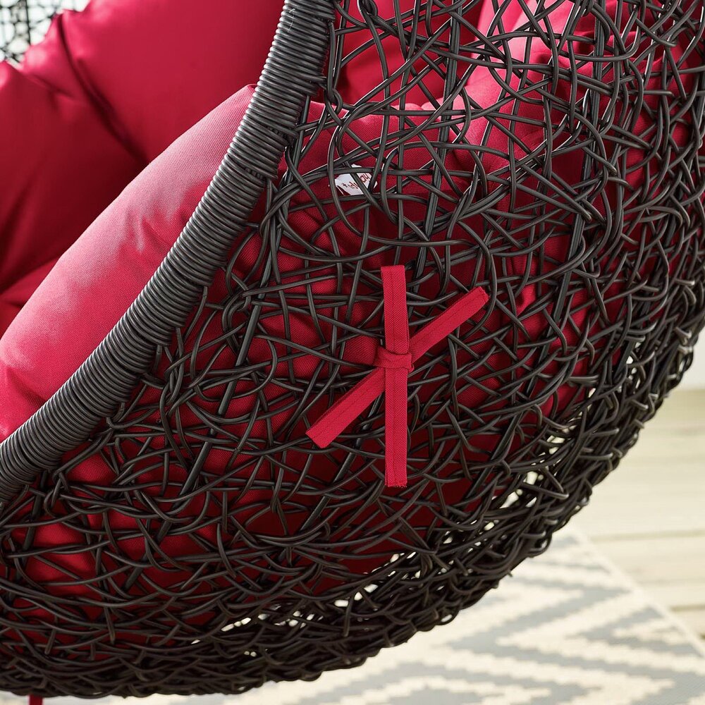 Encase Swing Outdoor Patio Lounge Chair in Red by Modway - Image 8
