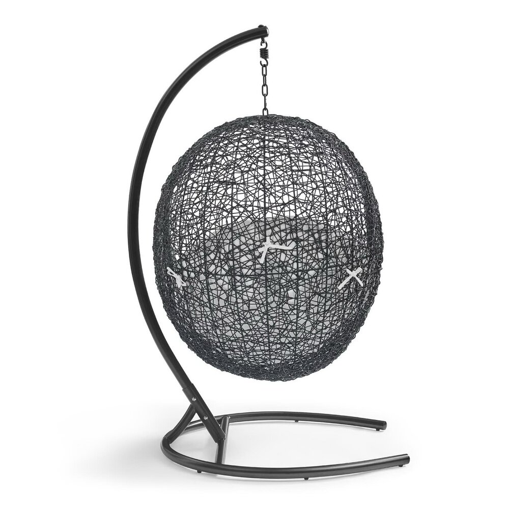 Encase Swing Outdoor Patio Lounge Chair in White by Modway - Image 3