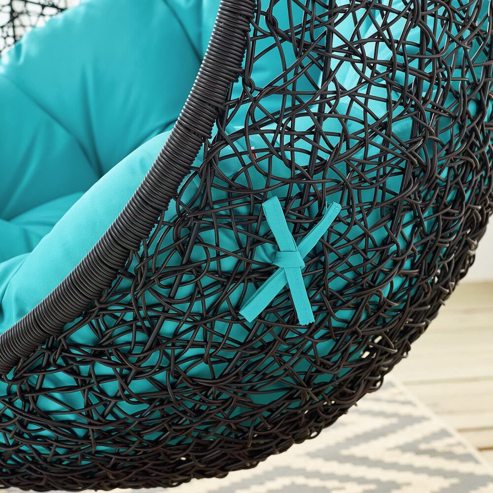 Encase Swing Outdoor Patio Lounge Chair in Turquoise by Modway - Image 8