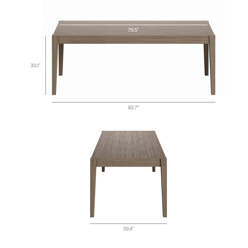 Northlake 7-Piece Outdoor Patio Teak Wood Dining Set in Flint Gray by Modway - Image 4