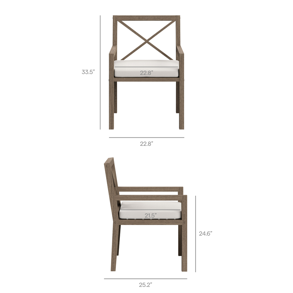 Northlake 7-Piece Outdoor Patio Teak Wood Dining Set in Weathered Gray by Modway - Image 4